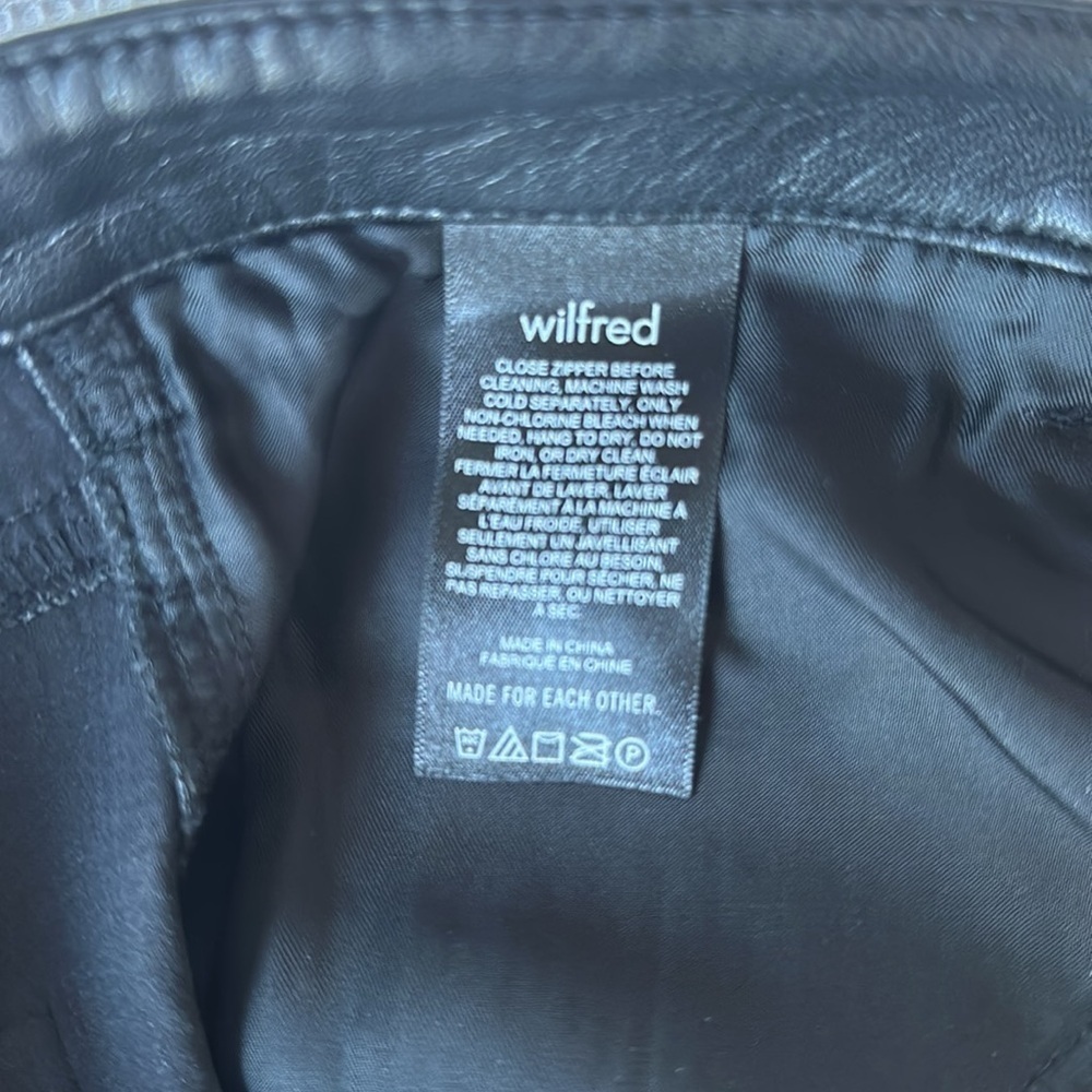Aritzia Wilfred Sz 4 The Melina Pants Black Vegan Leather High Rise Straight Leg - Picture 6 of 12